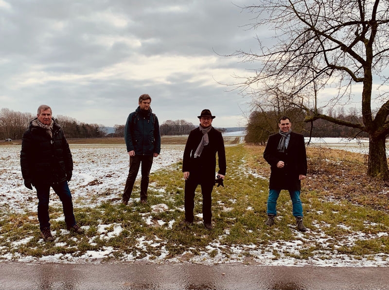 Hammersbacher und Limeshainer Bürgermeister,  der Erste Beigeordneten und Mobilitätsdezernent beim Regionalverband und Projektkoordinator des Regionalverbands bei Radweg zwischen Hammersbach und Limeshain